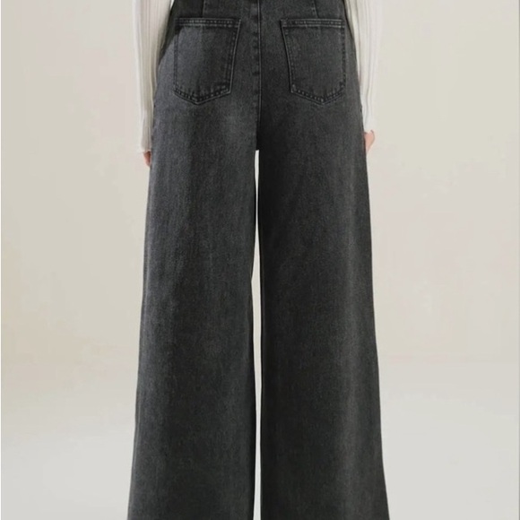 🩵NWT🩵 FREE MARKET WASHED BLACK HIGH WAISTED WIDE LEG BELL BOTTOM JEANS SZ M-28” - Picture 5 of 7